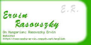 ervin rasovszky business card